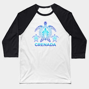 Vintage Grenada Ocean Blue Sea Turtle Souvenirs Baseball T-Shirt